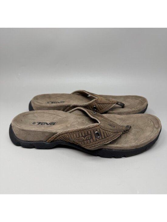 Teva Mens Pajaro Taupe Suede Sport Flip-Flops Sandals Size 10 main image 7